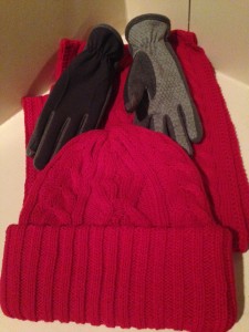 Hat, gloves and scarf to keep you warm