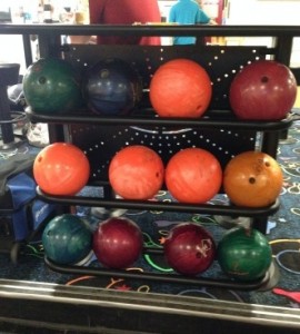 Bowling balls waiting for their turn