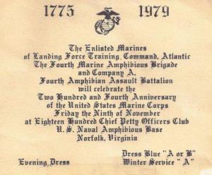 USMC Birthday Ball Invitation