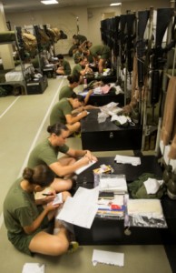 Recruits enjoy one hour of free time.