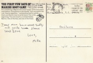 Mike's postcard to his parents