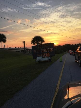 Sign for new traffic pattern