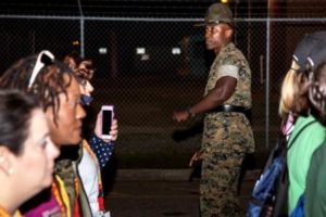 Sergeant Jason Carty, a senior drill instructor, Recruit Processing Company, instructs educators during the Recruiting Station Baton Rouge and Jacksonville Educators Workshop (photo by Lance Cpl. Jack A. E. Rigsby)