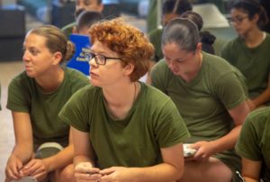 Recruits with Recruit Separation Platoon, Special Training Company, Support Batallion attend a guided discussion on July 29, 2019 aboard Marine Corps Recruit Depot Parris Island. (U.S. Marine Corps photo by Cpl Daniel O'Sullivan)