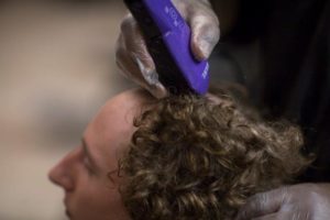 New U.S. Marine Corps recruits receive haircuts during their first night on Parris Island, S.C. (U.S. Marine Corps photo by Cpl. Joseph Jacob)