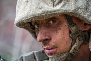 Recruit Finn Brannan, with Oscar Company, 4th Recruit Training Battalion. (U.S. Marine Corps photo by Lance Cpl. Jacob Richardson)