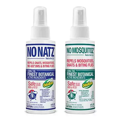 No Natz and No Mosquitoz Botanical Bug Repellent, Effective for Gnat, Mosquito, and Biting Flies, Hand-Crafted and DEET-Free, Non-Greasy Formula, 4 Ounce Spray Bottle, 2-Pack