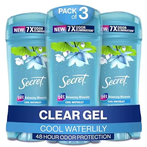 Secret Fresh Clear Gel Antiperspirant and Deodorant for Women, Waterlily Scent, 2.6oz (Pack of 3)