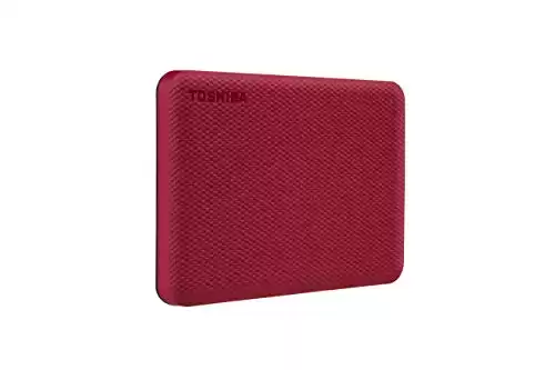 Toshiba Canvio Advance 2TB Portable External Hard Drive USB 3.0, Red - HDTCA20XR3AA